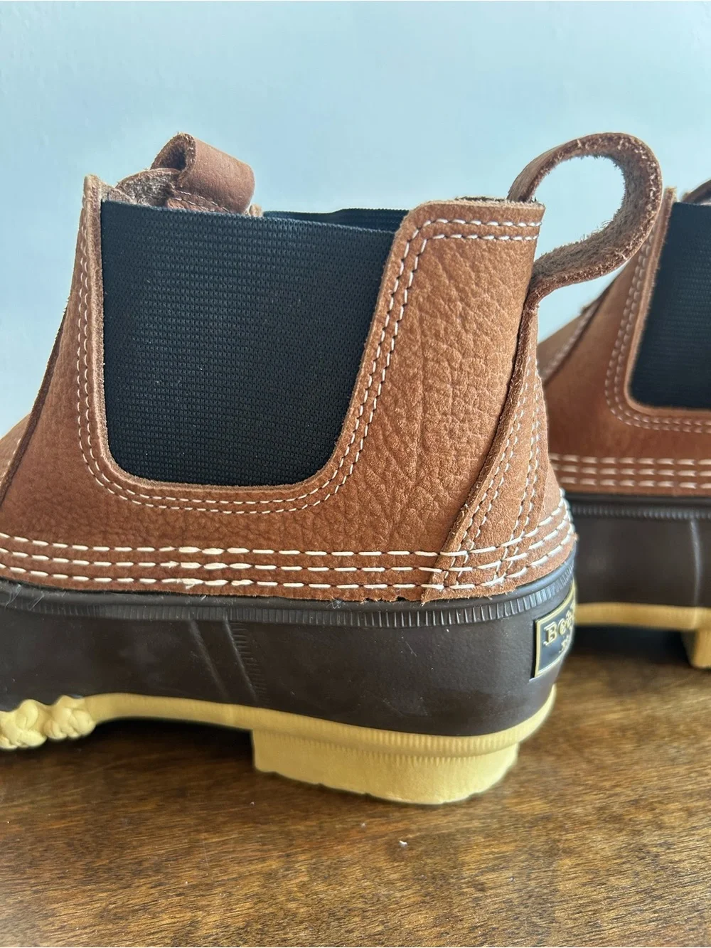 Women’s L.L Bean Chelsea Brown Leather Boots size 8.5 Outdoor Rain Like New - Picture 14 of 16